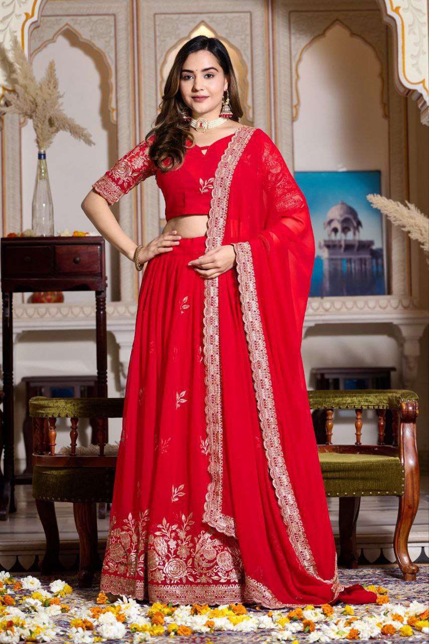 Women's Embroidered Lehenga Choli with Net Dupatta ? Festive & Wedding Wear Set - Image 12